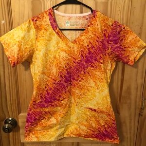 Multicolored Scrub Top